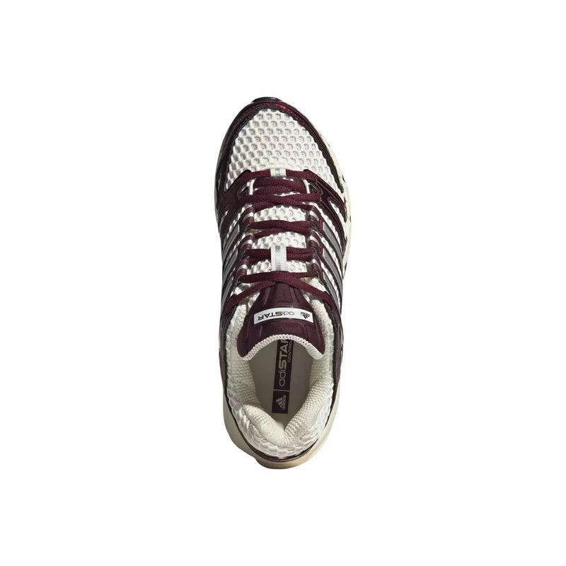 Adidas originals women bordeaux sneakers synthetic with white and maroon breathable mesh upper and signature three stripes