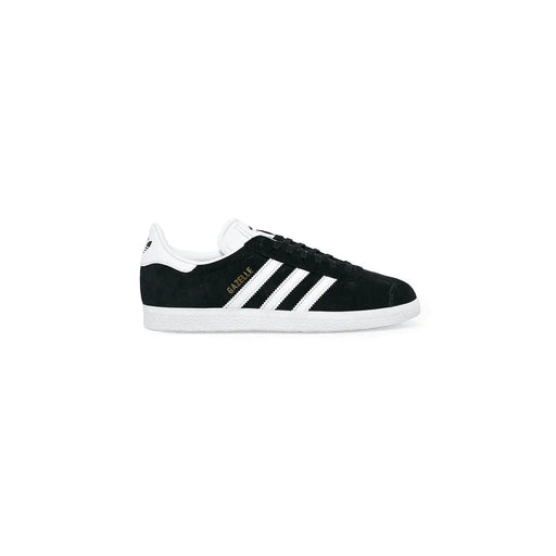 Adidas Baskets Gazelle pour femme en daim noir avec semelle en caoutchouc blanc et trois bandes emblématiques, lacets en polyuréthane.