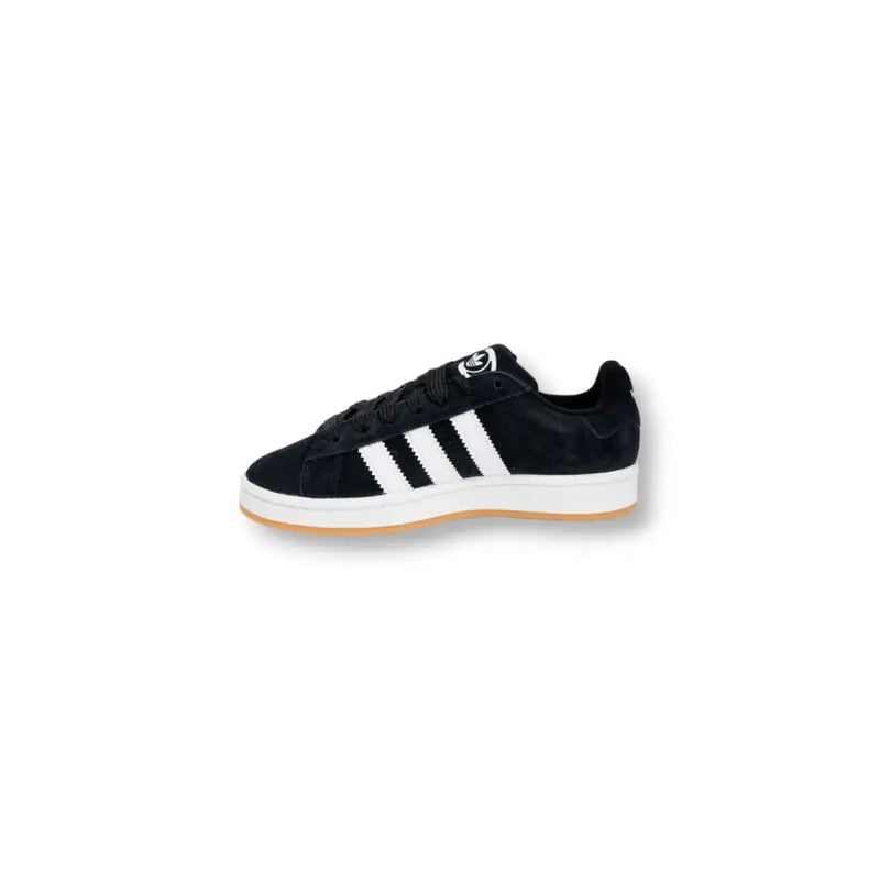 Adidas Campus black suede womens sneakers size 4 with white stripes and gum sole