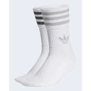 White Adidas women’s cotton blend socks with silver glitter stripes