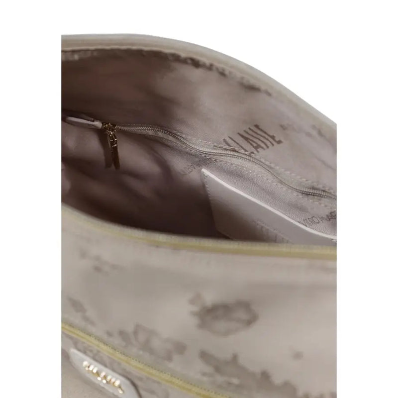 Sac bandoulière Alviero Martini Prima Classe beige marbré avec fermeture éclair dorée
