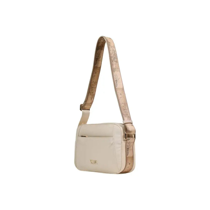 Sac bandoulière beige Alviero Martini Prima Classe avec bandoulière carte et finitions dorées