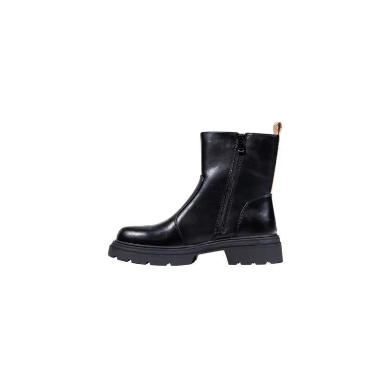 Alviero Martini Prima Classe black leather ankle boots for women with chunky sole and zipper closure