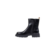 Alviero Martini Prima Classe black leather ankle boots with chunky sole and zipper