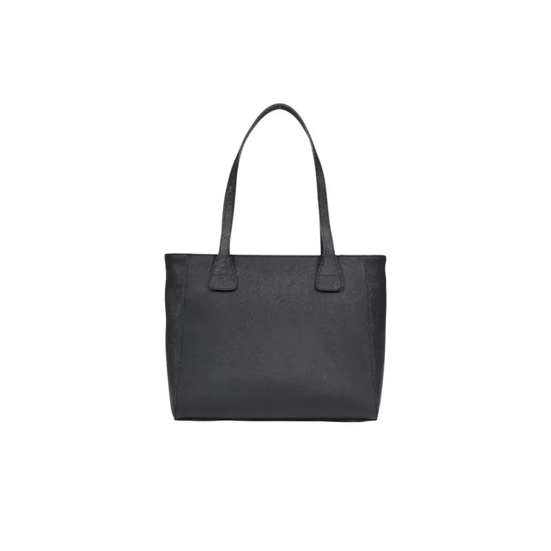 Alviero Martini Prima Classe black textured leather tote bag with structured design and matching handles and zip closure