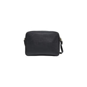 Alviero Martini Prima Classe black textured crossbody bag with sleek minimalist design and gold-tone hardware