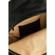 Intérieur de sac à dos Alviero Martini Prima Classe noir avec doublure beige et patch en cuir