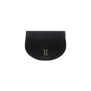 Alviero Martini Prima Classe black leather crossbody shoulder bag with gold-tone logo and button closure