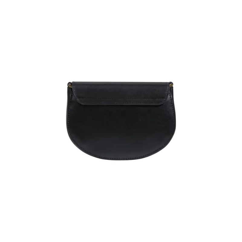 Alviero Martini Prima Classe black leather half-moon clutch with sleek minimalist design and subtle edge stitching