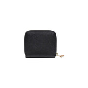 Alviero Martini Prima Classe black textured women’s wallet with gold zipper pull