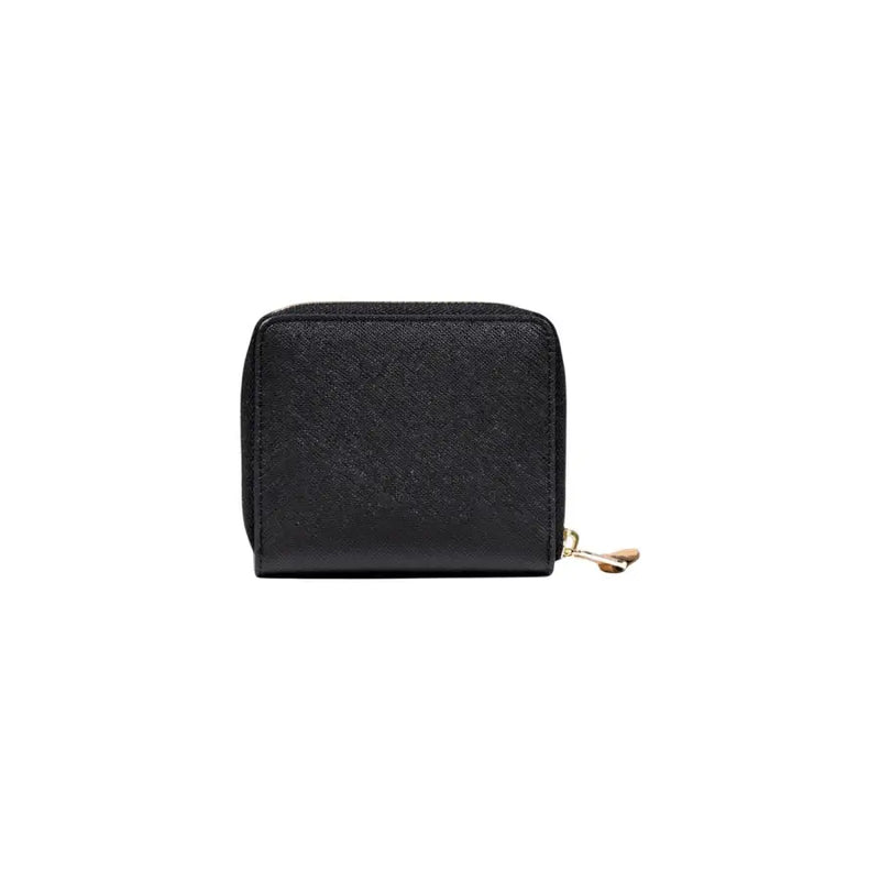 Alviero Martini Prima Classe black textured women’s wallet with gold zipper pull