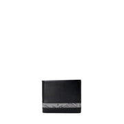 Black bi-fold leather wallet with grey map design band from Alviero Martini Prima Classe