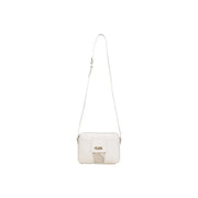 Alviero Martini Prima Classe white leather crossbody bag with subtle textured panel and gold-tone branding