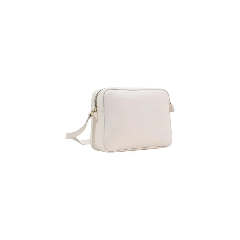 Cream-colored Alviero Martini Prima Classe rectangular crossbody bag with smooth matte finish and gold-tone zipper