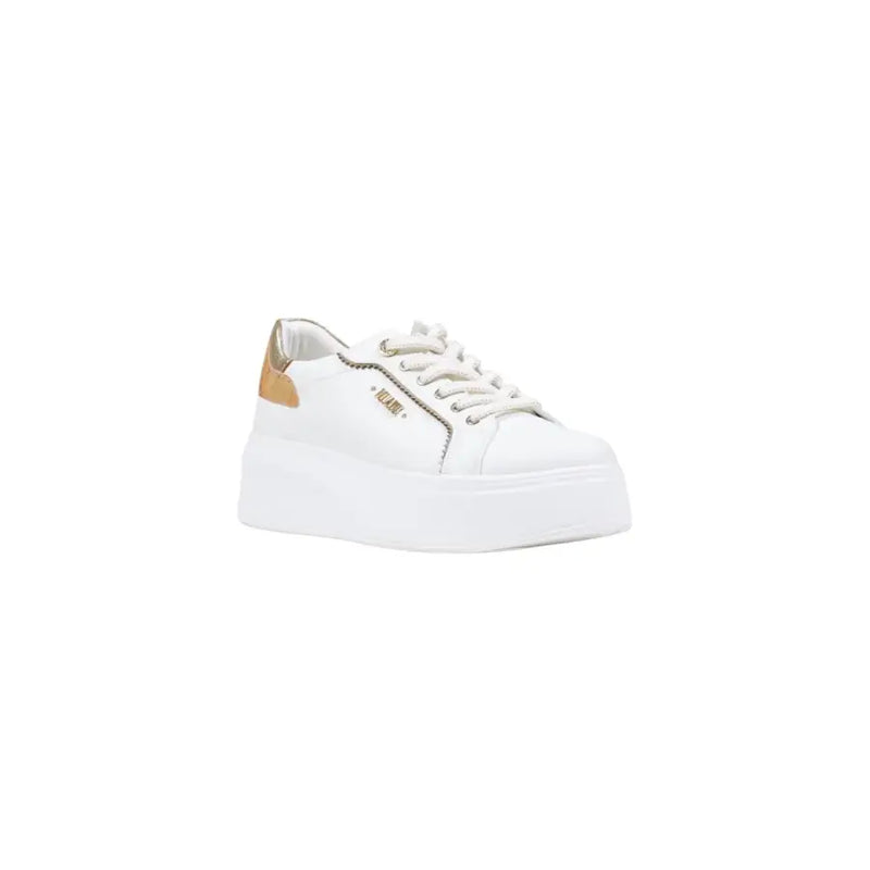 Alviero Martini Prima Classe white sporty women sneakers with gold accents