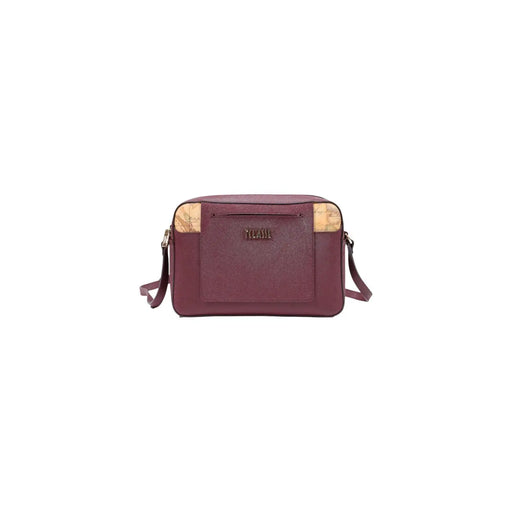 Sac bandoulière Alviero Martini pour femme, bordeaux 27 cm, avec détails en liège et finition cuir texturé.