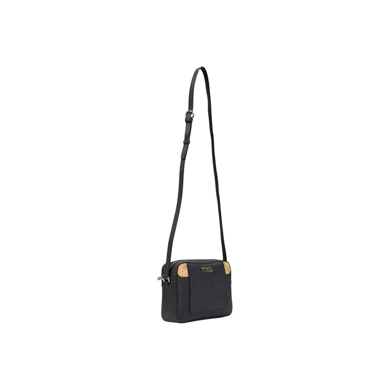 Alviero Martini women black PVC crossbody bag with gold-tone accents and sleek minimalist design W21 cm