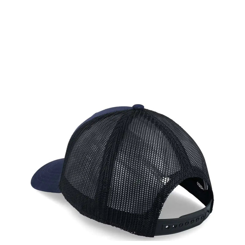 Casquette American Needle pour homme en coton imprimé bleu, en maille noire avec visière et calotte bleu marine, idéale pour un style décontracté.