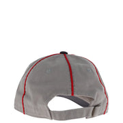Casquette de baseball grise en coton de la marque American Needle pour homme, avec surpiqûres rouges et bouton noir. top modèle smu714a