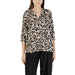 Animal print blouse with three-quarter sleeves perfect for stylish casual wear