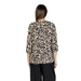Animal print blouse with three-quarter sleeves for versatile fashion style