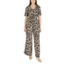 Animal print jumpsuit with tie waist showcasing stylish and fashionable apparel