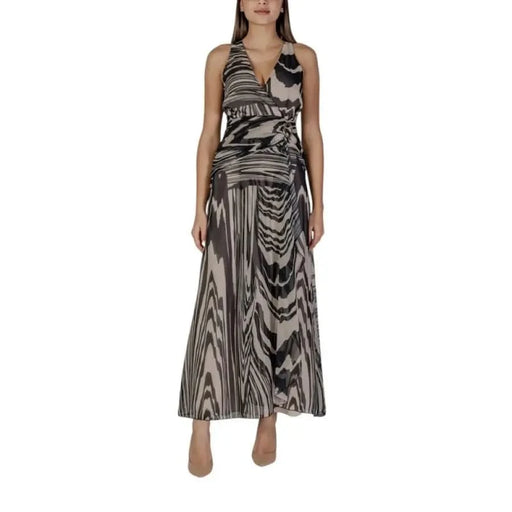 Rinascimento Beige Leopard Dress, animal-print maxi dress from Spring/Summer Collection