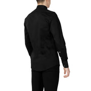 Antony Morato black slim fit men’s shirt with long sleeves, stand-up collar, and buttoned cuffs