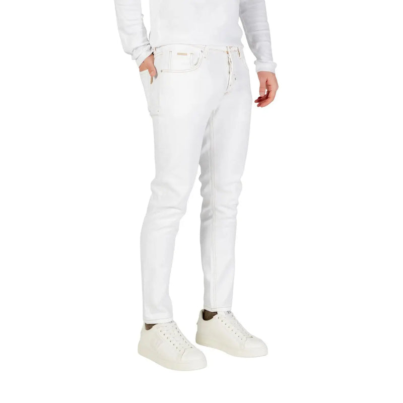 Antony Morato Jean blanc slim pour homme avec surpiqûres discrètes, vue de face