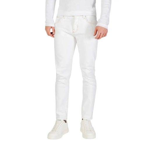 Antony Morato Jean blanc slim pour homme avec surpiqûres discrètes, vue de face