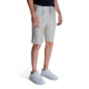 Antony Morato Short en lin beige pour homme, coupe ajustée et plis discrets, vue de face
