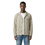 Antony Morato men beige cotton blend blazer with button-up front classic collar and chest pocket