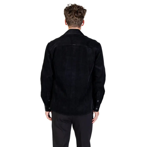 Antony Morato Blazer noir en coton pour homme, col rond classique et poignets boutonnés, en velours côtelé.
