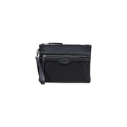 Antony Morato Pochette pour homme en cuir noir et nylon, avec double fermeture éclair et design minimaliste, dimensions 18 x 7 x 7 cm