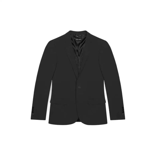 Antony Morato Blazer noir pour homme en polyester mélangé, coupe ajustée, fermeture à un bouton et doublure à rayures discrètes.