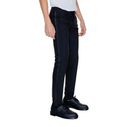 Antony Morato Pantalon noir pour homme, coupe slim, en mélange de polyester, avec une jambe droite élégante et de subtiles rayures verticales.