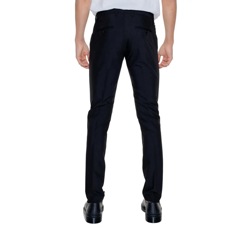 Antony Morato Pantalon noir pour homme en polyester mélangé, coupe slim élégante et détails de coutures discrets.