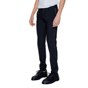 Antony Morato Pantalon noir pour homme, coupe ajustée, en polyester mélangé, avec de subtiles rayures verticales.