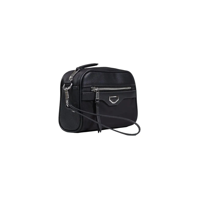 Antony Morato Sac bandoulière homme en cuir noir avec finitions argentées et bandoulière amovible 22 x 13 x 7 cm