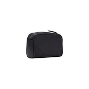 Antony Morato Trousse de toilette rectangulaire noire pour homme, fermeture éclair et panneau latéral texturé, 22 x 13 x 7 cm