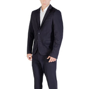 Antony Morato men blazer in black tailored fabric with single button closure and structured shoulders