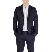Navy blue tailored Antony Morato men blazer with notched lapels and two front buttons for formal wear