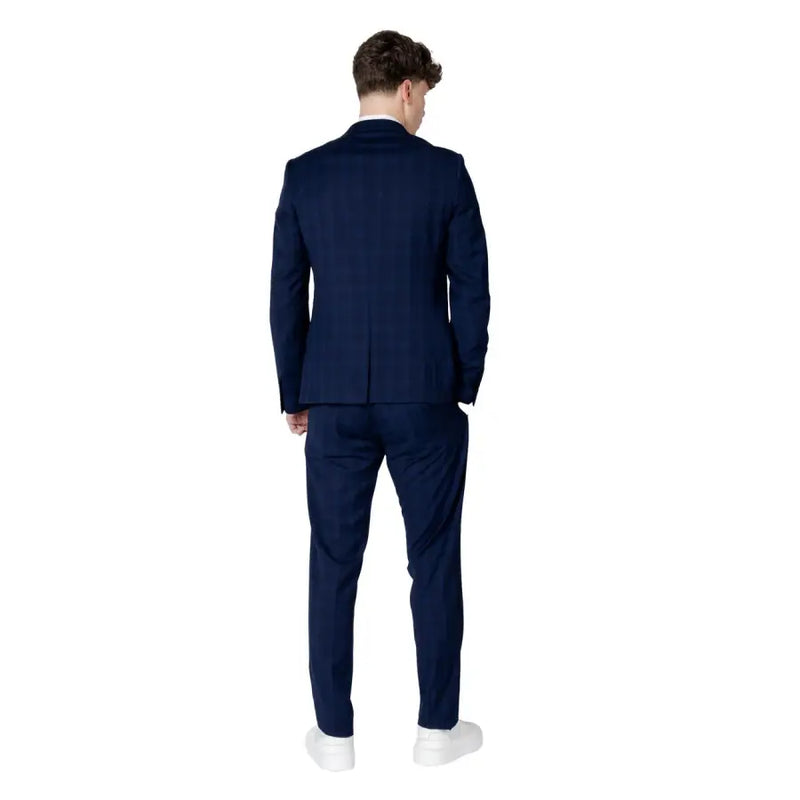 bleu marine Antony Morato Veste blazer pour homme en polyester à la coupe moderne et à la texture à carreaux subtile