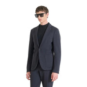 Antony Morato Veste blazer bleu marine cintrée en polyamide pour homme, fermeture à un bouton et poches à rabat.