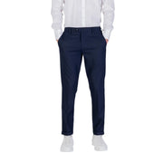 Antony morato Pantalon bleu marine pour homme, en viscose mélangée, coupe ajustée, couleur marine, jambe droite élégante et plis discrets.