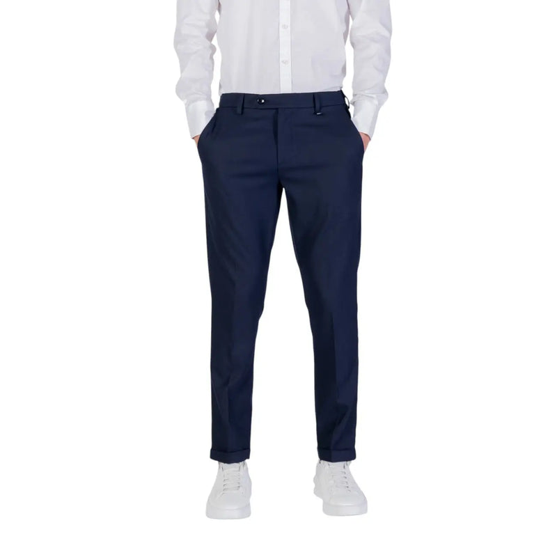 Antony morato Pantalon bleu marine pour homme, en viscose mélangée, coupe ajustée, couleur marine, jambe droite élégante et plis discrets.