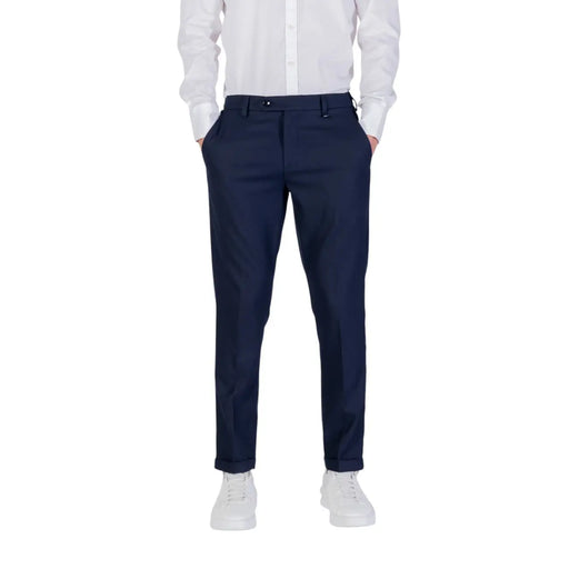Antony morato Pantalon bleu marine pour homme, en viscose mélangée, coupe ajustée, couleur marine, jambe droite élégante et plis discrets.