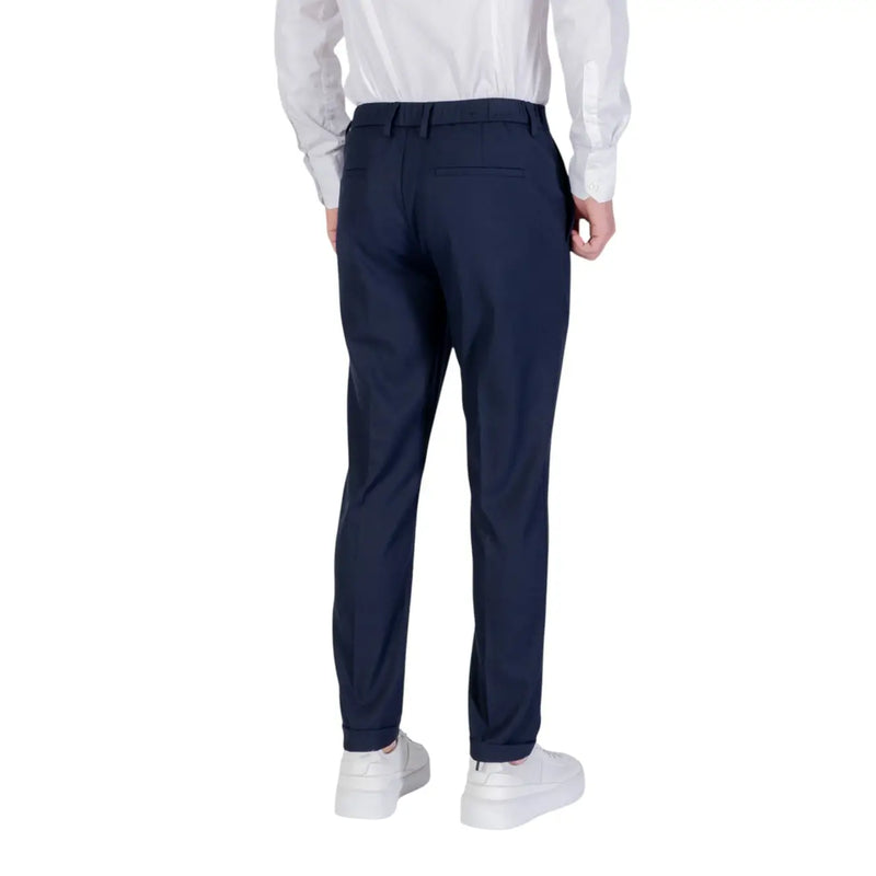 tailleur bleu marine Antony Morato Pantalon pour homme en viscose mélangée, coupe moderne et élégante, avec de subtils plis aux poches arrière