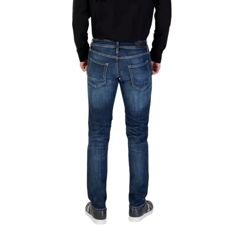 Antony morato Jean homme bleu délavé foncé effet usé, coupe slim à l'arrière avec poches classiques