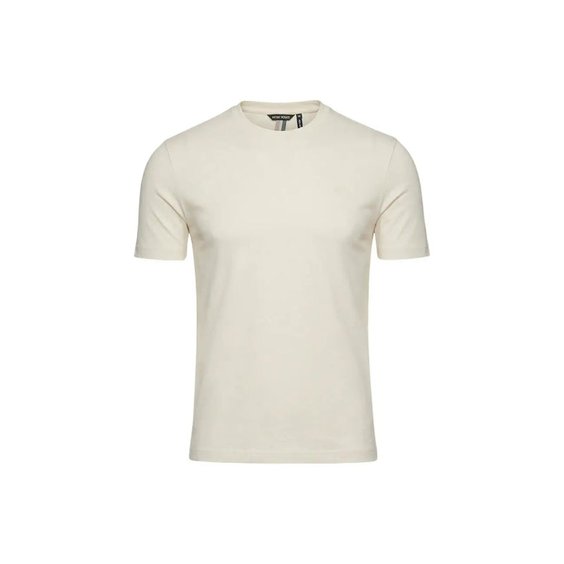 Antony Morato men t shirt cream colored short sleeved crew neck made of soft cotton fabric